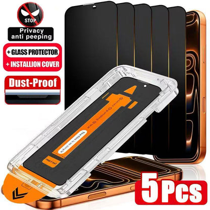 2-5 Packs Full Cover Privacy Tempered Glass Screen Protector for Iphone 17 Pro Max/16 Pro Max/17/15 Pro/17 Air/16/15/14/13/12/11/16E/Plus/Mini/X/Xr/Xs Max/7/8/Se 9H+ Hardness Ultra HD Anti-Scratch Protection, Dynamic Island Compatible Accessories