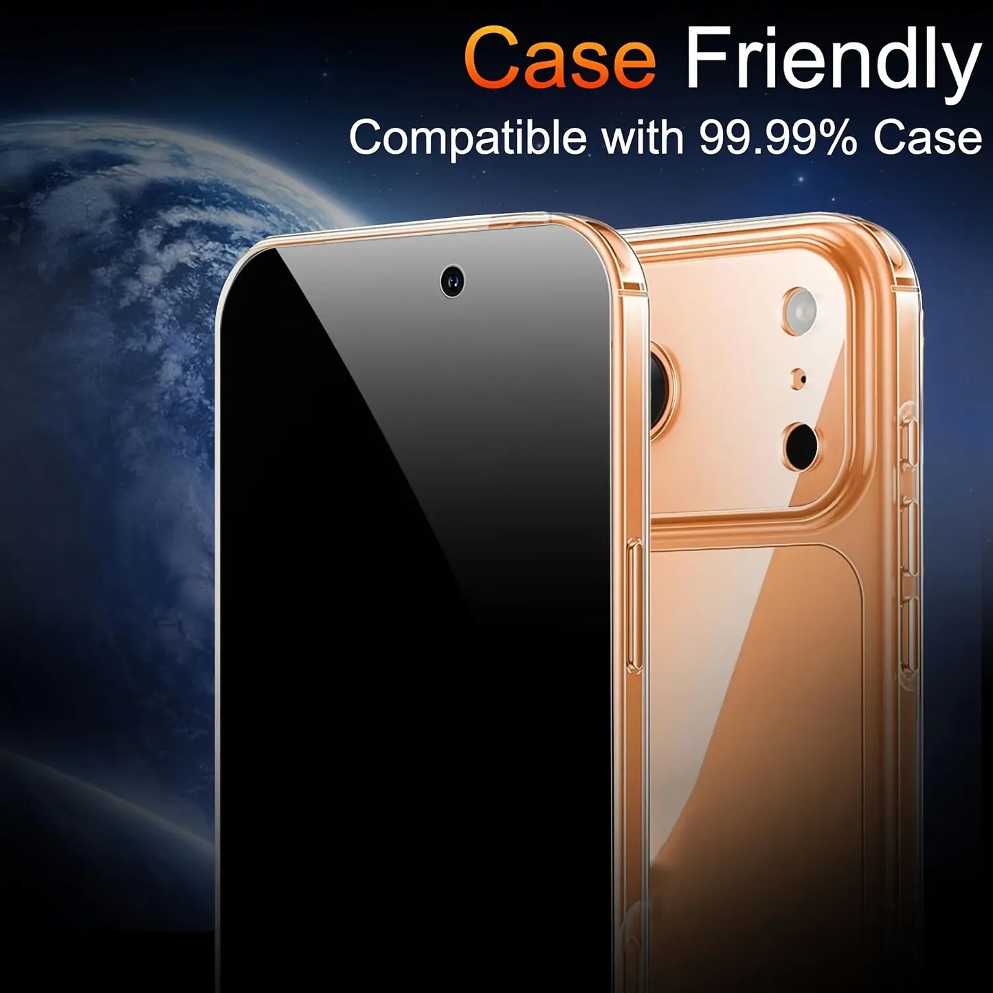 2-5 Packs Full Cover Privacy Tempered Glass Screen Protector for Iphone 17 Pro Max/16 Pro Max/17/15 Pro/17 Air/16/15/14/13/12/11/16E/Plus/Mini/X/Xr/Xs Max/7/8/Se 9H+ Hardness Ultra HD Anti-Scratch Protection, Dynamic Island Compatible Accessories