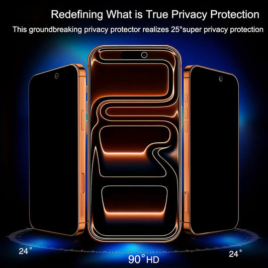 2-5 Packs Full Cover Privacy Tempered Glass Screen Protector for Iphone 17 Pro Max/16 Pro Max/17/15 Pro/17 Air/16/15/14/13/12/11/16E/Plus/Mini/X/Xr/Xs Max/7/8/Se 9H+ Hardness Ultra HD Anti-Scratch Protection, Dynamic Island Compatible Accessories