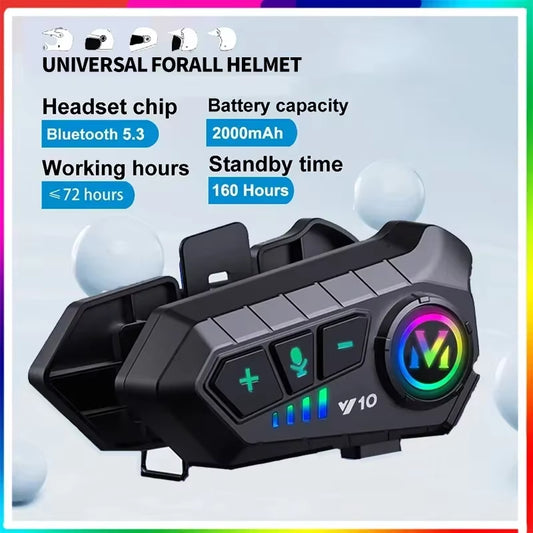 Y10 Motorcycle Helmet Headset Bluetooth 1000Mah Noise Reduction Wireless Hands-Free Waterproof Motorcycle Earphone