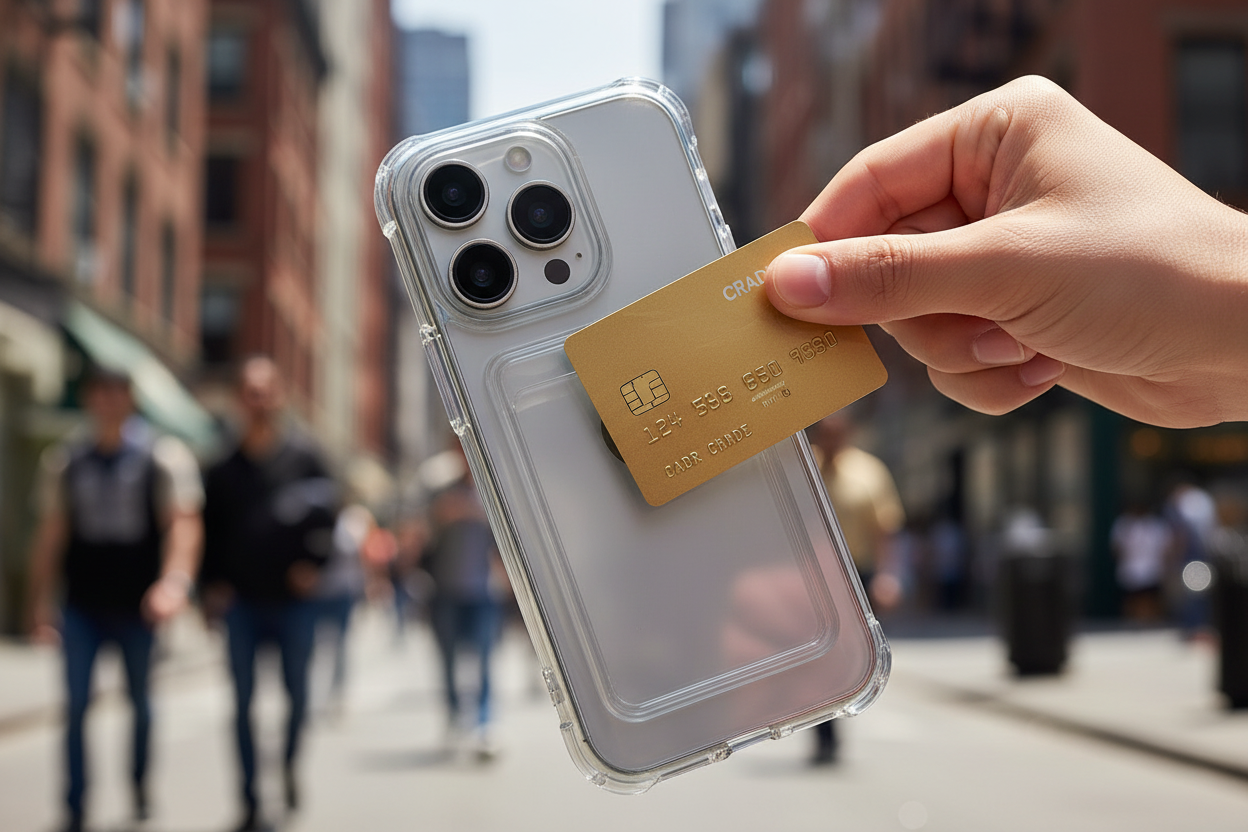Funda Transparente con Porta Tarjetas para iPhone
